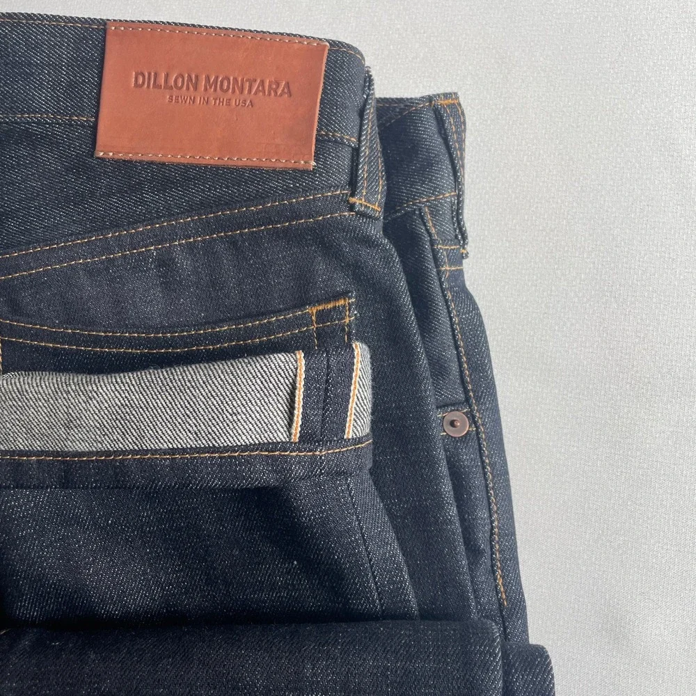 Dillon Montara Selvaged Denim Dark Raw Wash Straight Leg Blue Size‎ 28x32